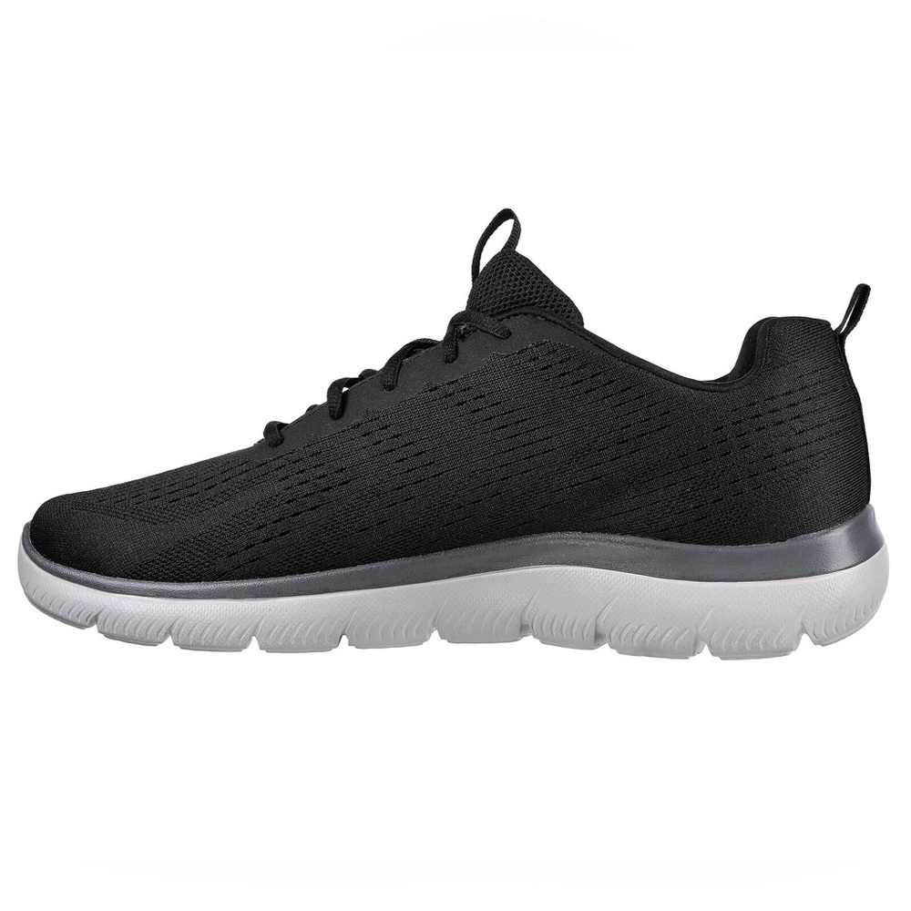 Skechers black charcoal gray mesh summits torre lace up sneakers - Picture 2 of 8
